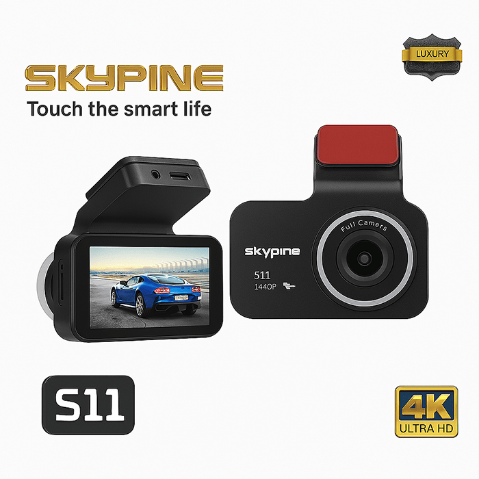 دوربین داشبورد خودرو Skypine S11 – کیفیت تصویربرداری 4K Ultra HD، نمایشگر لمسی و رزولوشن 1440P Full Camera